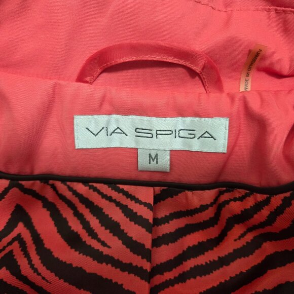 Via Spiga Pleated Raincoat Coral Medium - Picture 5 of 5